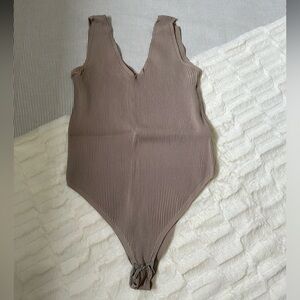 Ribbed V-Neck Bodysuit